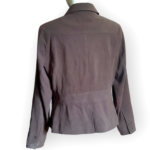 Jessica NWT size 14 suede look zip up collared lined light jacket - Picture 6 of 10